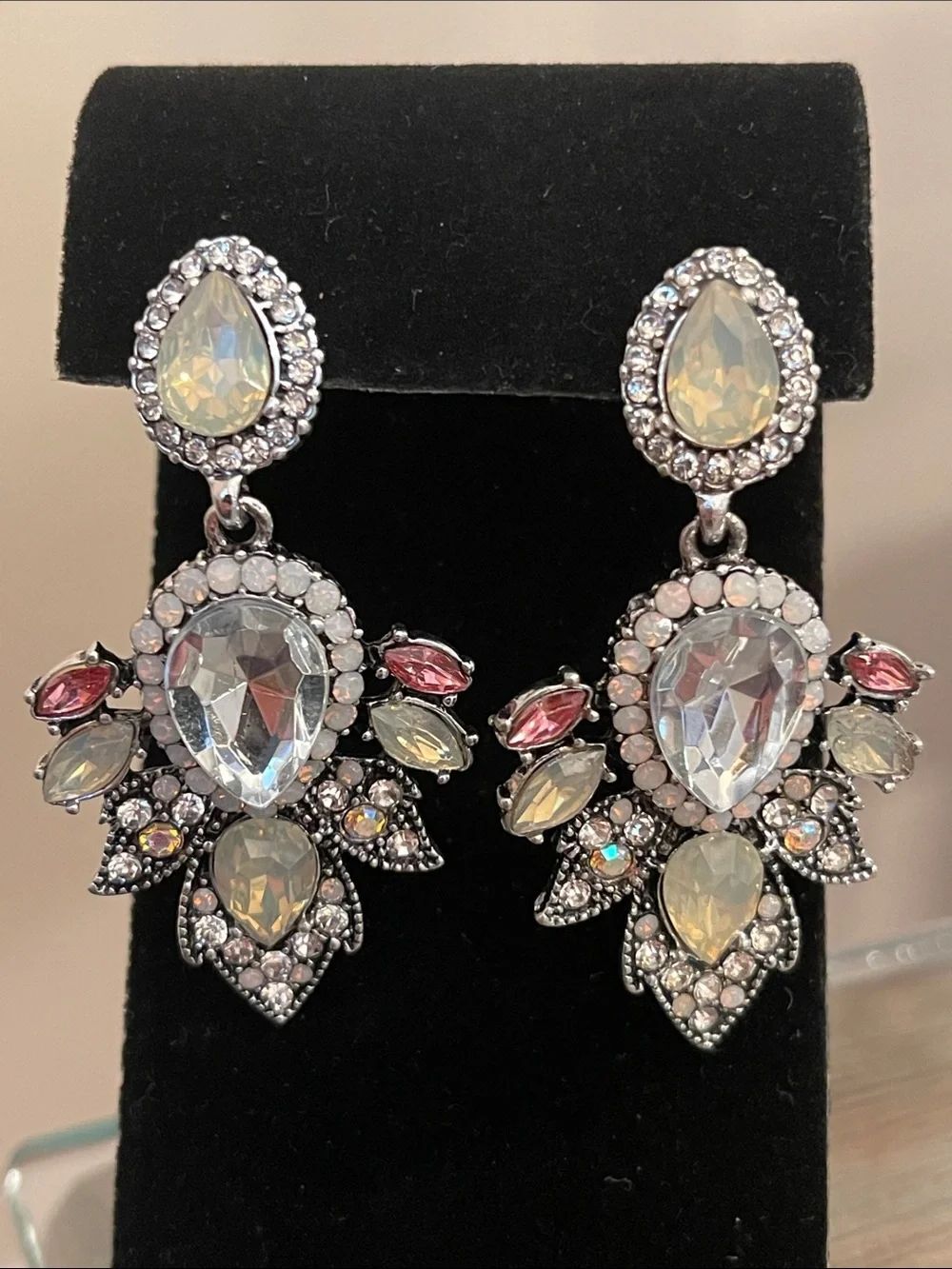 Vintage Style Chandelier Rhinestone Drop Earrings